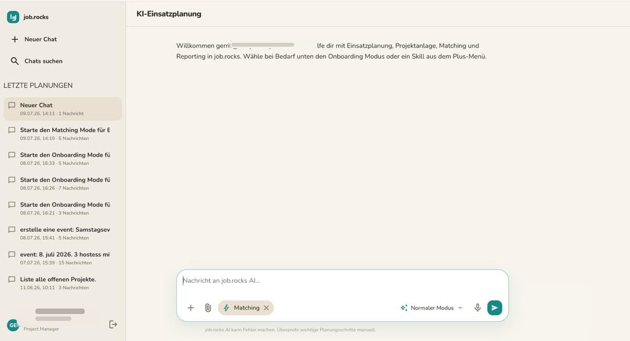job.rocks AI für datenschutzbewusste Einsatzplanung