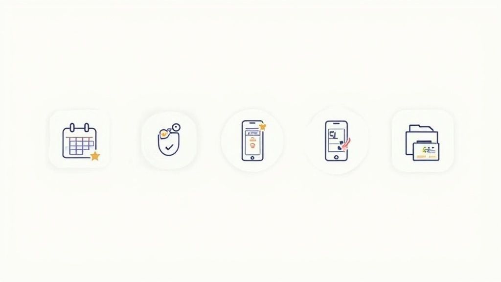 Eine Nahaufnahme einer Person, die auf einem Smartphone eine App zur Personalplanung bedient.